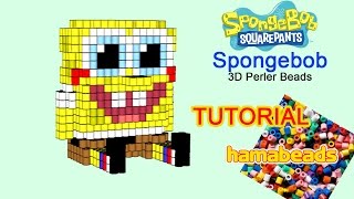 3D perler hama beads Spongebob Squarepants tutorial