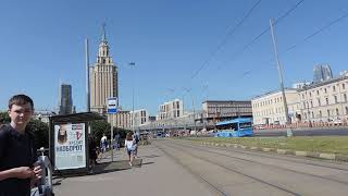 МОСКВА 2023: трамвайная остановка на Площади Трёх Вокзалов (Комсомольской)  – 19 июня 2023, ПН
