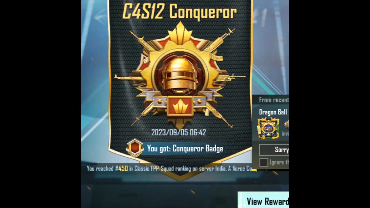 Finally Conqueror C4S12 🤟🏻✨15 day struggle 🎯