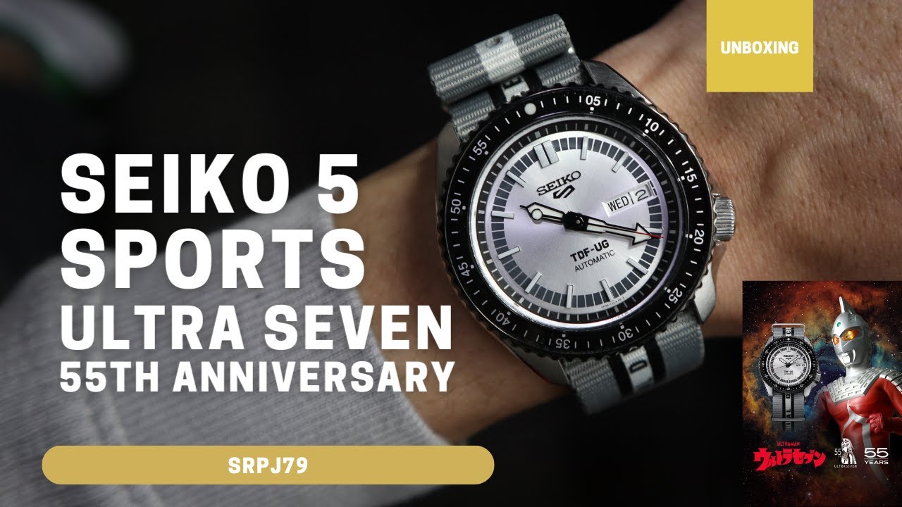 Unboxing Seiko 5 Sports 55th Anniversary Ultraseven Limited Edition SRPJ79  - YouTube