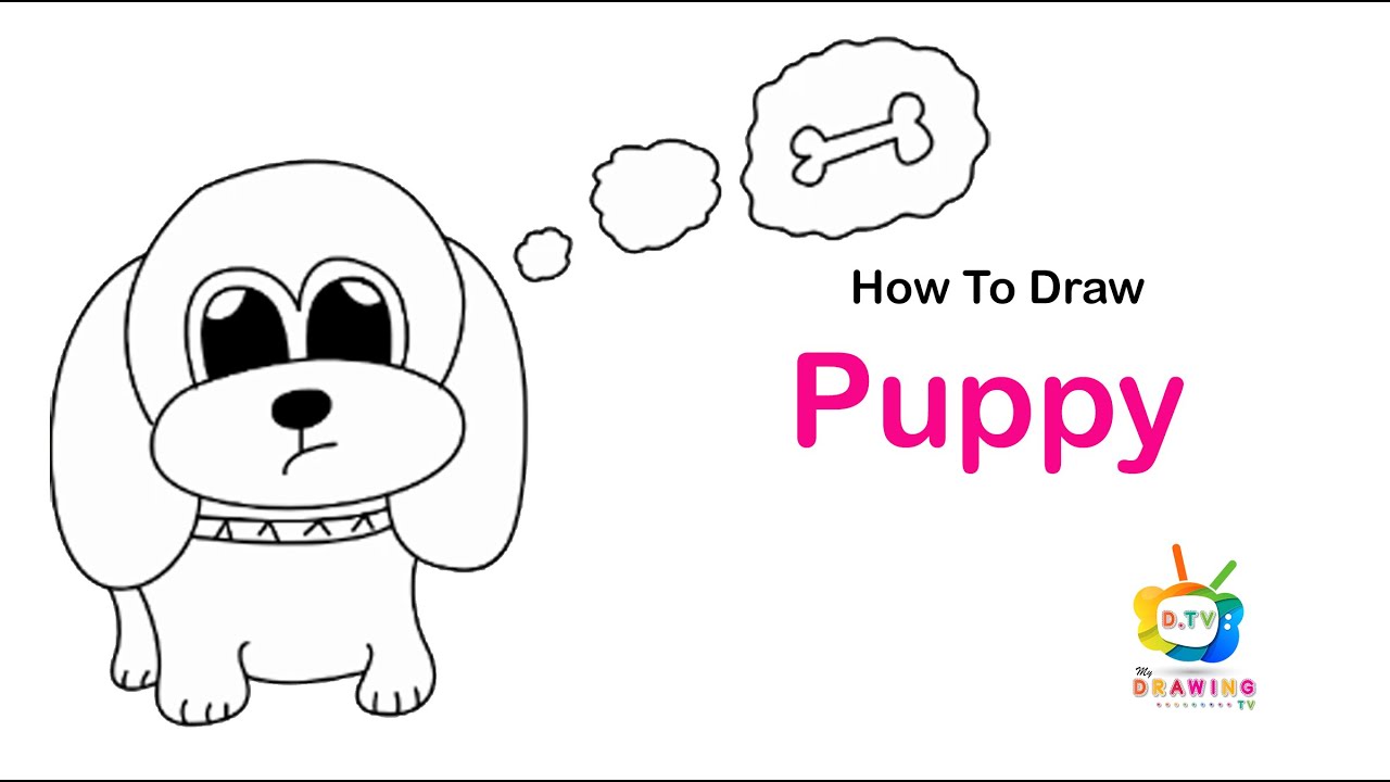 How To Draw A Puppy | Easy Drawing Step By Step | #183 - YouTube
