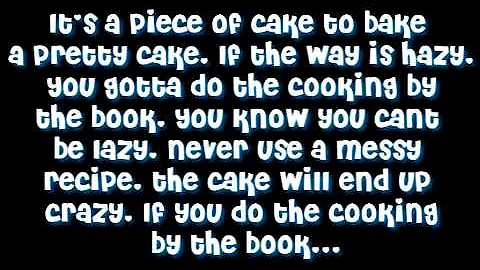 Cooking by the book By: Lazy town - Lyrics
