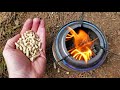 Using The OHUHU WOOD Gas Camp STOVE With Wood Pellets