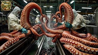 Giant octopus processing process in the factory | Processing Factory