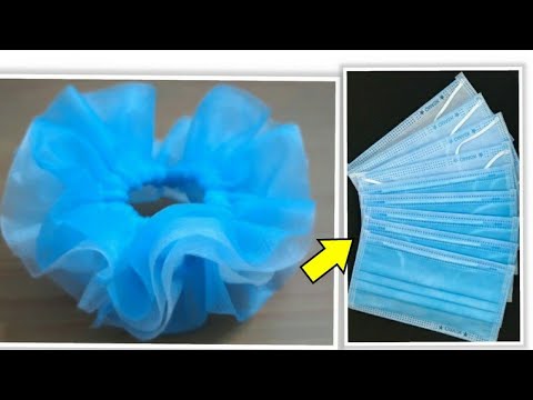 DIY|Dây buộc tóc Scrunchies băng khẩu trang