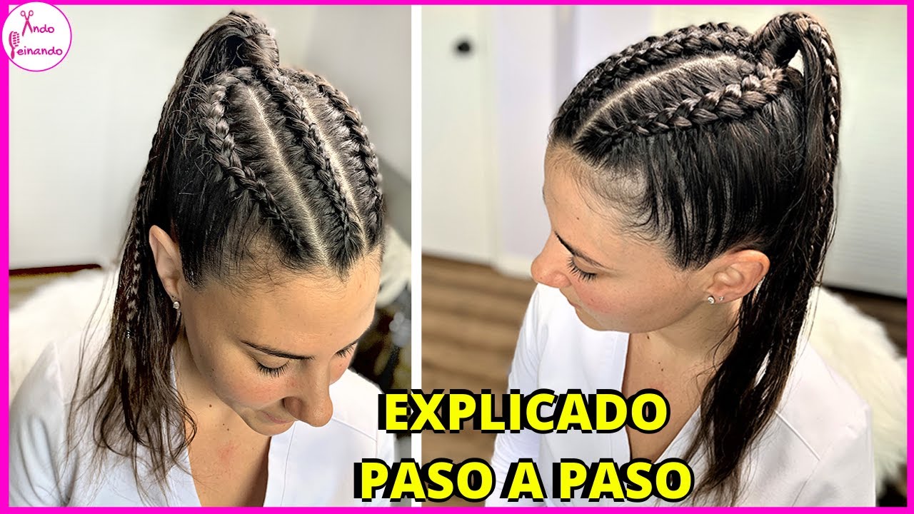 COLETA ALTA CON TRENZA  BRAIDED HIGH PONYTAIL  YouTube