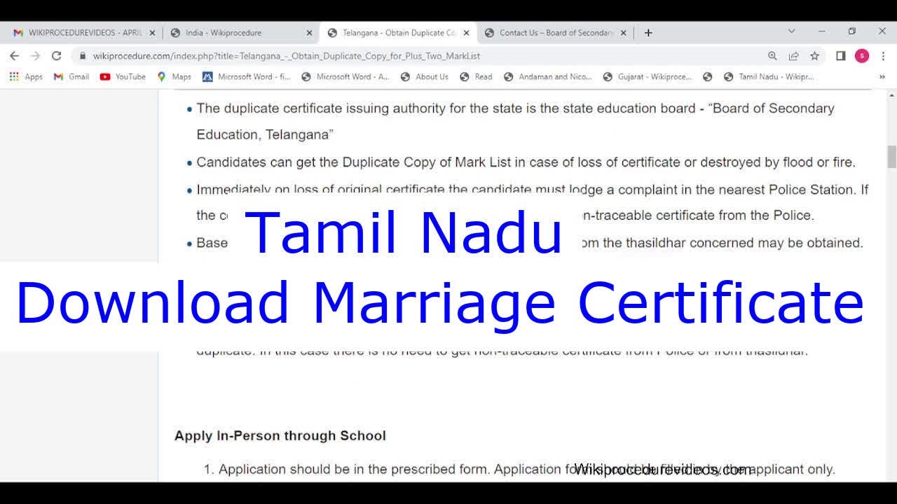 Tamil Nadu Download Or View Marriage Certificate Online YouTube Tamil Nadu Download Or View Marriage Certificate Online YouTube