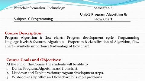 Algorithm and Flow Chart