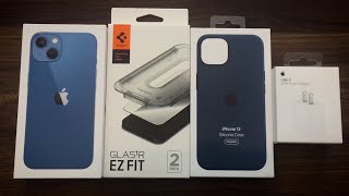 iPhone 13 Blue Unboxing & Accessories