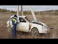 Автобухарь врезался в столб - двое чудом выжили