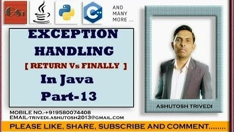 CORE JAVA:FINALLY BLOCK Vs RETURN  In Exception Handling Part-13
