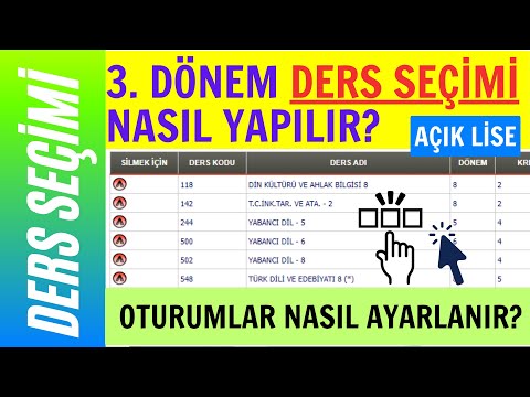 3. Dönem Ders Seçimi Nasıl Yapılır? Açık Lise Ders Seçiminde Oturumlar Nasıl Ayarlanır? Ders Seçimi