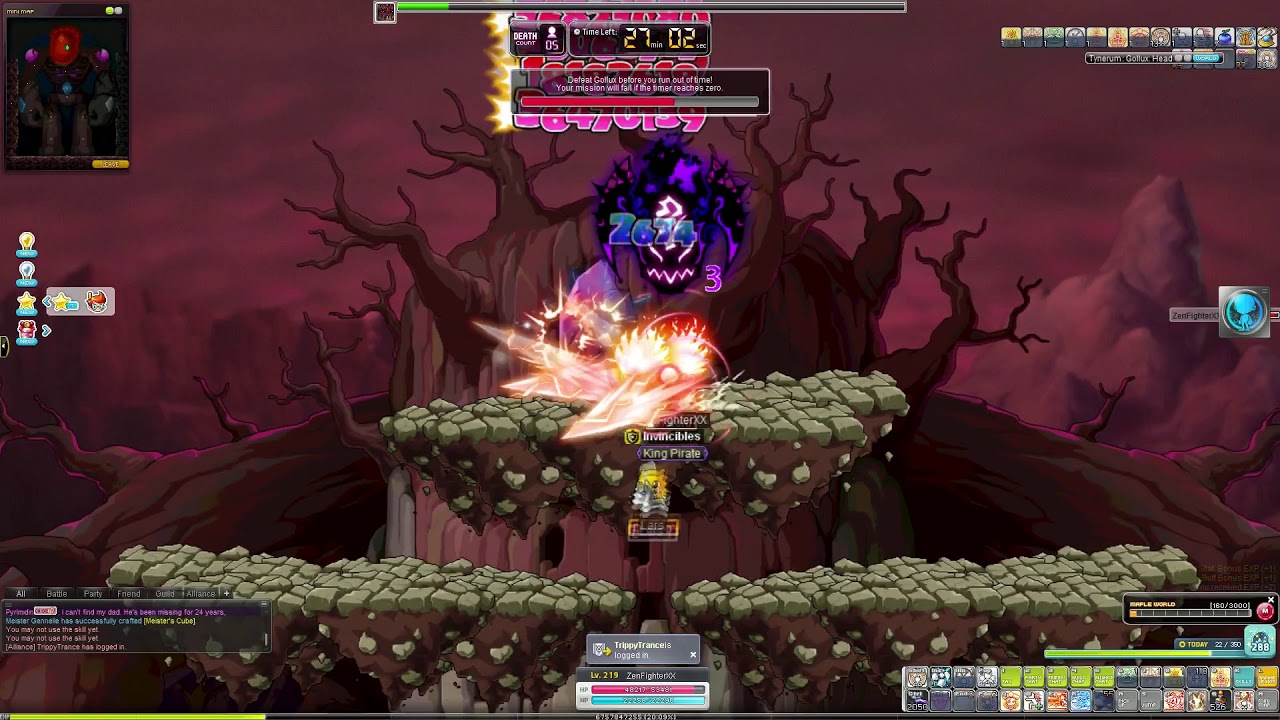 [Maplestory] Hell Mode Gollux Solo - Lv. 219 Buccaneer ZenFighterXX (Yellonde)