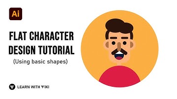 Flat Character Design -(Using basic shapes) - Illustrator Tutorial - Learn with viki