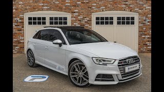 2017 AUDI S3 TFSI QUATTRO SPORTBACK INK GLACIER WHITE METALLIC  WITH EBONY NAPPA FULL LEATHER