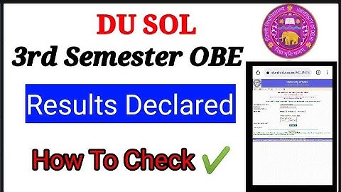 DU SOL 3rd Semester Results Declared OBE Exam Dec 2022 || How To Check ✔️ | #FutureStudy