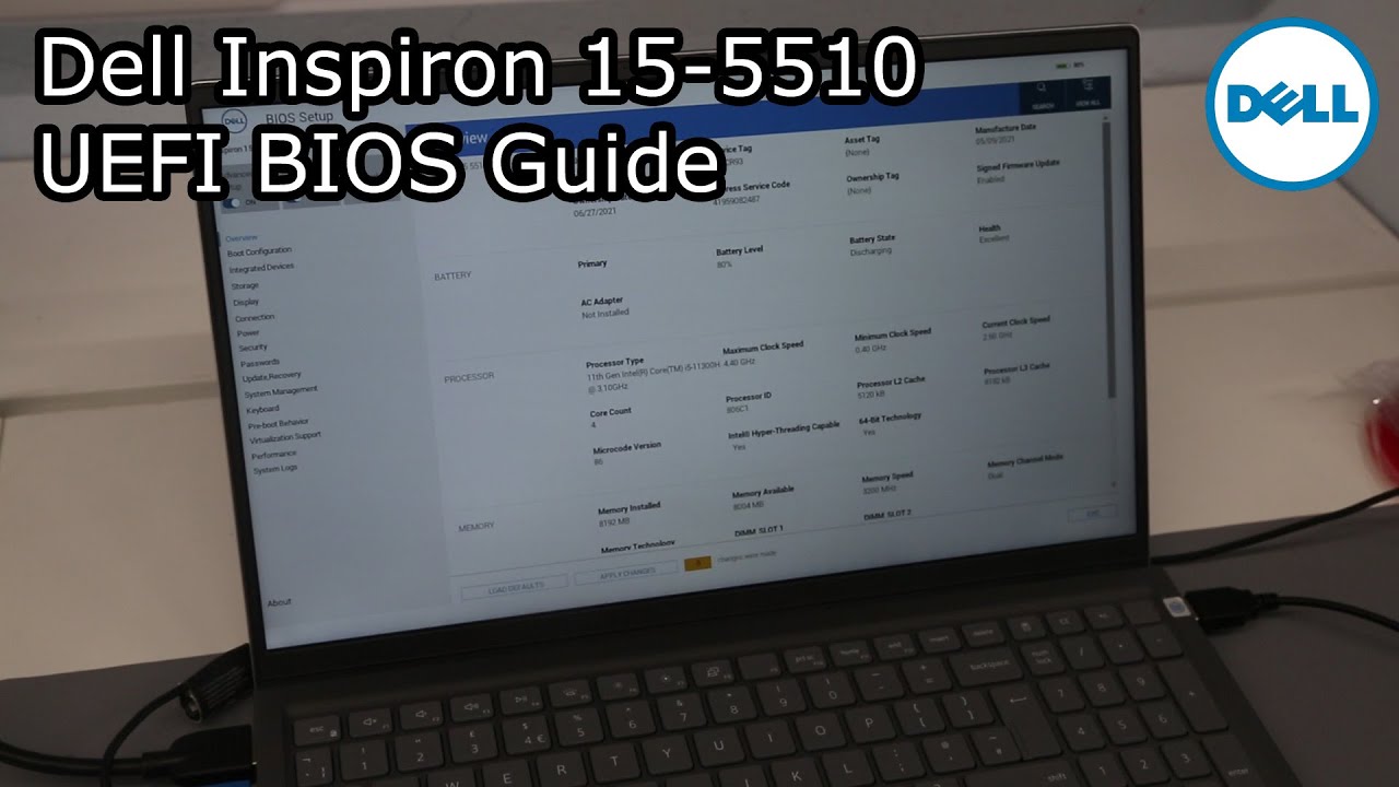 Dell Inspiron 15-5510 - Uefi Bios Firmware Guide - Youtube