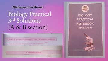 Biology 3rd Practical Solution (A and B section) |Maharashtra Board |11th Practicals | Solutions