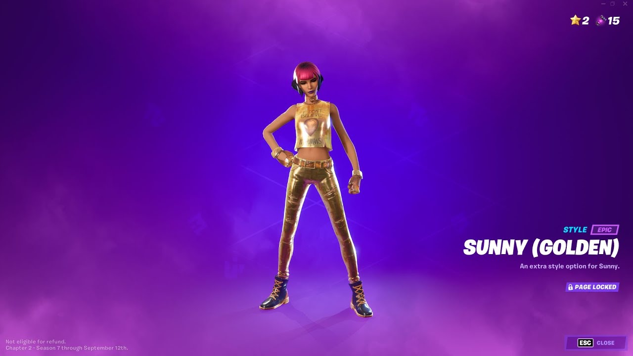 How To Unlock Sunny Golden Edit Style Skin In Fortnite Chapter 2 Season 7 Youtube