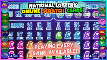 🎉NATIONAL LOTTERY ONLINE SCRATCH CARDS!💥Playing EVERY Scratch Card Game! Total Of 56 To Complete! 🤞