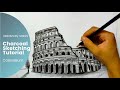 How to Draw a Colosseum With Charcoal Pencils | Tutorial For Beginner | Time-Lapse Video