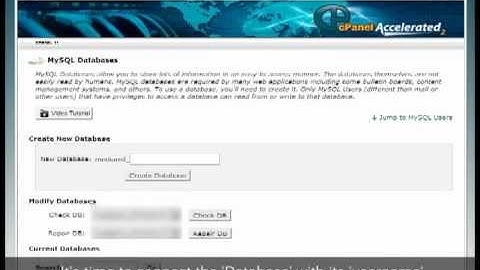 How to create a MySQL Database using CPanel.
