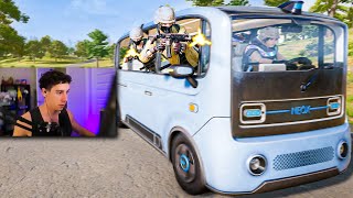 We used the NEW electric bus to HUNT everyone in PUBG
