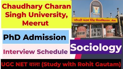 PhD Admission II Sociology Interview II Chaudhary Charan Singh University, Meerut II CCSU PhD