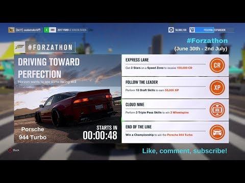#Forzathon &rsquo;Driving Toward Perfection&rsquo; (June 30th - July 2nd) - Porsche 944 Turbo, Wheelspins + More