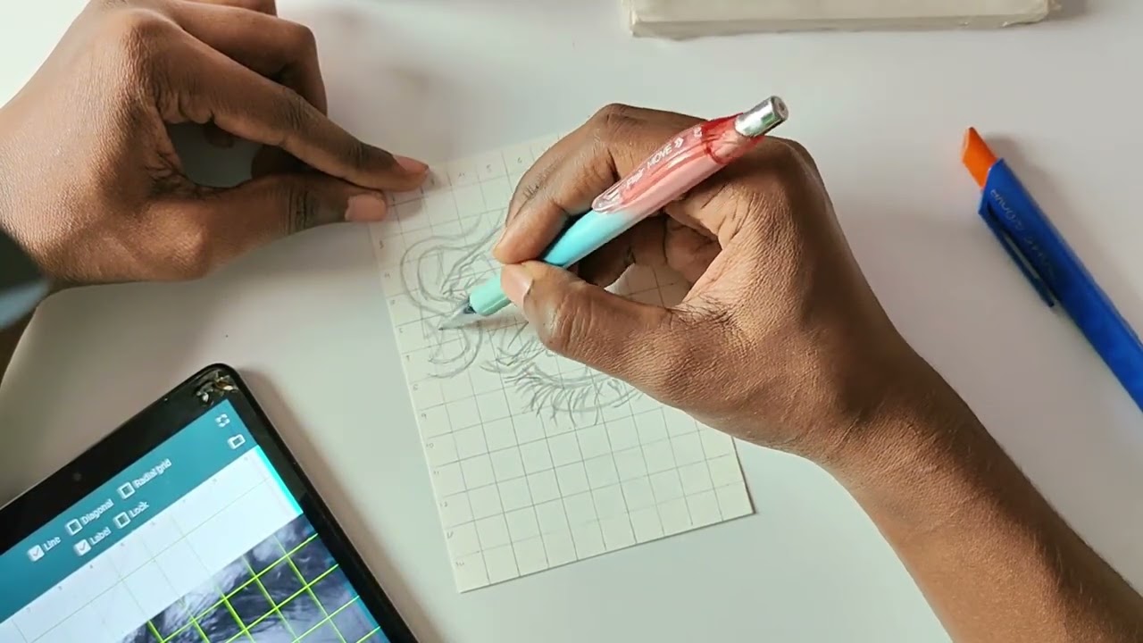 Eye Sketch Outline Using Grid Method 🎨👀| Step-by-Step Drawing tutorial 