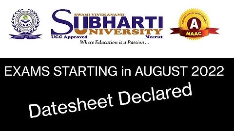Swami Vivekanand subharti University meerut distance datesheet August 2022 for Semester mode