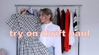 TRY ON THRIFT HAUL  STYLING THRIFTED FINDS   THE JO DEDES AESTHETIC