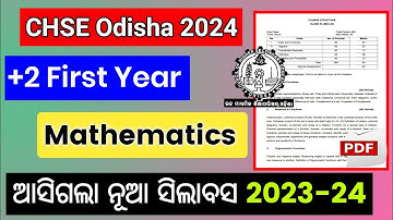 +2 First Year Mathematics New Syllabus 2023-24 | +2 First Year Math Syllabus Chse odisha