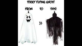 Change Switch Tekky Flying Ghost 5 FT Faceless Grim Reaper Hanging Prop