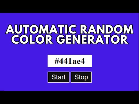 AUTOMATIC RANDOM BACKGROUND COLOR GENERATOR with HTML, CSS, and JavaScript