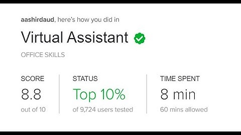 Fiverr Virtual Assistant Skill Test in 2020 2nd Attempt | Q&A Score 8.8/10 | Be among top 10%
