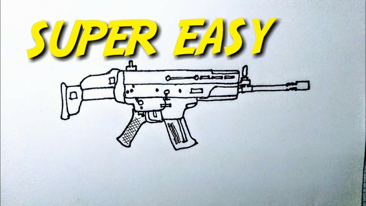 How To Draw Easy Scar L Drawing For Beginners Pubg Assault Rifle Easy Tutorial Youtube