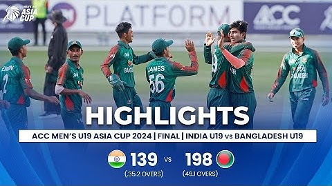 India U19 vs Bangladesh U19 | ACC Men's U19 Asia Cup | Finals