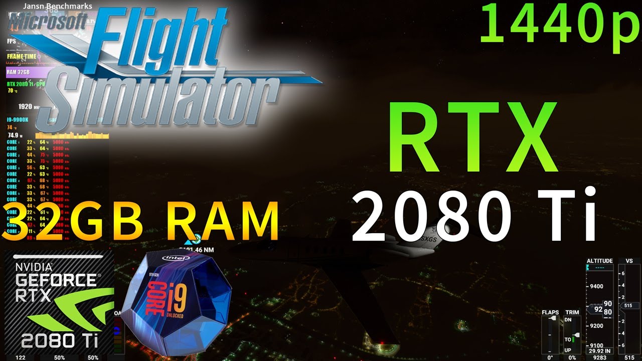 Microsoft Flight Simulator - Requisitos recomendados (Core i7-9800X +  GeForce RTX 2080 + 32GB RAM)