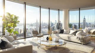 Elegant Morning Jazz In A Luxury Penthouse  4k Relaxing Piano  For Work Study Coffee