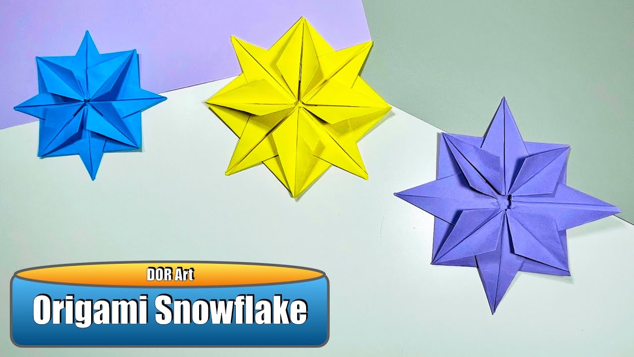 Easy Snowflake origami | Paper Flower | Star origami | Tutorial DOR Art