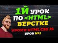 HTML уроки. Первый урок по HTML верстке. Уроки HTML CSS JS. Урок №1