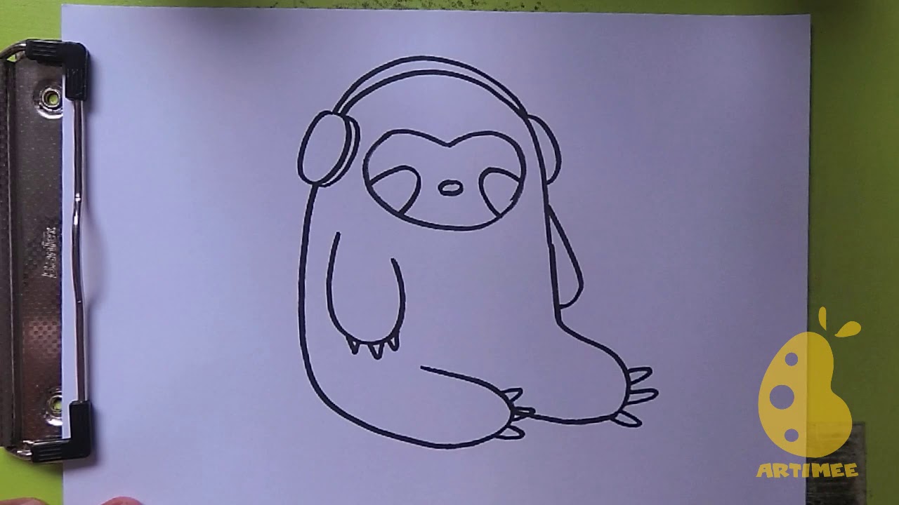 How to Draw sloth ( Step by Step ) - YouTube