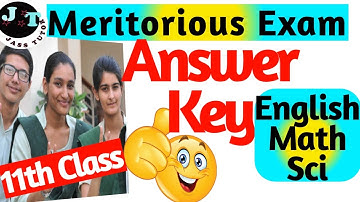 Meritorious Exam Answer key 2023 Math Sci Eng II  Answer Key IIਮੈਰੀਟੋਰੀਅਸ II #pseb