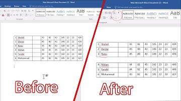 How to split a table in word vertically
