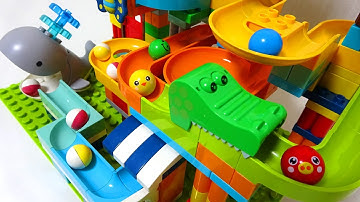 Marble Run ASMR ☆ 259pcs block coaster slowly assembled play satisfying video