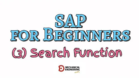 SAP FOR BEGINNERS |(3) Search Function #saptutorial #SAP