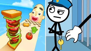 Sandwich Runner vs Thief Puzzle - Satisfying ASMR Gameplay Max All Levels (Android, iOS)