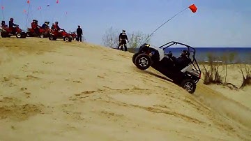 Polaris RZR S jump at the  silver lake sand dunes #2