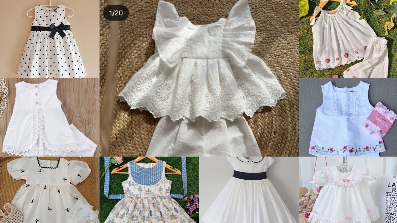 White dress design/ white Frock design for baby girls/ Baby girl white frock/ Fancy dress design
